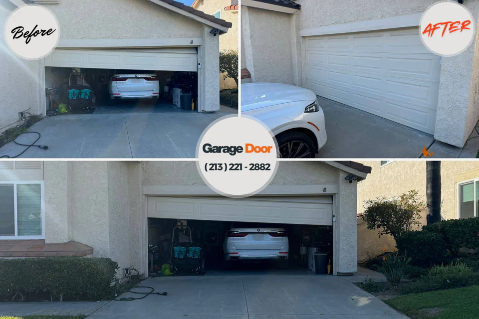 Before and after: garage door repair Manitou Springs, CO